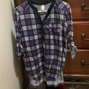 3/4 sleeve flannel